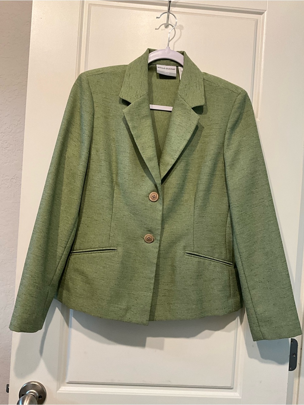 Alfred Dunner 8P Sage Green Two Button Petite Blazer Jacket